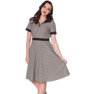 Unique Vintage - Banned Retro 1950’s Gray Plaid Fit and Flare Dress XS NWT